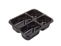 Bakke 4-rum 2227-4C 205/225/270/370 ml 227x178x43 mm CPET Sort,228 stk/krt