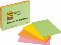 Post-it® Super Sticky Meeting Notes 152 x 101 mm ass. farver 4 blokke