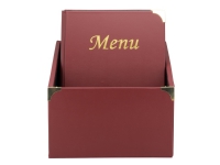 Securit® 10 stk A4 BASIC menuomslag i opbevaringsboks i vinrød