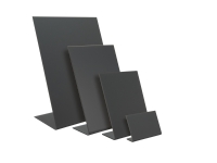 Securit® L-formet A5 akryl bordskilt i sort Papir & Emballasje - Skilting - Skilting