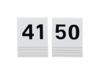 Securit® bordnumre 41-50 i hård hvid akryl