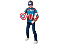 Captain America Deluxe Top udklædningssæt, 8-10 år Leker - Rollespill - Kostymer
