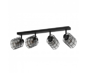 EGLO Consaca, Spotlight på skinne, E27, 4 ampuller, 220-240 V, Sort, Gjennomsiktig