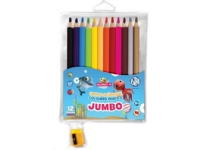Astra TARGI Jumbo runde blyantstifter 12 farger + spisser - Mini Minii Astra TARGI Skole og hobby - Festeutsmykking - Klistremerker