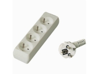 PremiumCord PP4-07, 7 m, Type E / F, Hvit, 4 AC-utganger, 250 V, 10 A