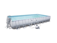 Bilde av Bestway Bestway Power Steel Rectangular Frame Pool Set, Swimming Pool (light Grey, With Sand Filter System, 956cm X 488cm X 132cm)
