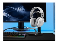 CORSAIR Gaming HS80 RGB – Headset – fullstorlek – 2,4 GHz – trådlös – USB – vit