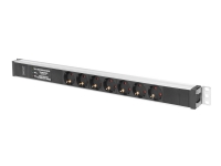 DIGITUS - Flerkoplingslist (kan monteres i rack) - AC 230 V - 4000 watt - 3600 VA - enkeltfase - inngang: power CEE 7/7 - utgangskontakter: 7 (7 x CEE 7/3) - 0U - 2 m kabel PC & Nettbrett - UPS - Tilbehør UPS