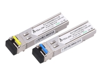 Extralink – SFP-sändar/mottagarmodul (mini-GBIC) – GigE Fibre Channel SONET – WDM – LC enkelläge – upp till 20 km – OC-24 LR-1 – 1310 (TX) / 1550 (RX) nm (paket om 2)