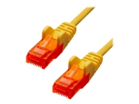 ProXtend – Patch-kabel – RJ-45 (hane) till RJ-45 (hane) – 1 m – 5 mm – UTP – CAT 6 – IEEE 802.3af – startad hakfri tvinnad – gul