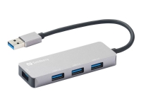 Sandberg USB-A Hub 1xUSB3.0+3x2.0 SAVER PC tilbehør - Kabler og adaptere - USB Huber
