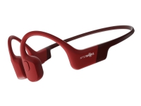 AfterShokz OpenRun – Hörlurar med mikrofon – öppet öra – montering bakom nacken – Bluetooth – trådlös – röd