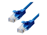 ProXtend – Patch-kabel – RJ-45 (hane) till RJ-45 (hane) – 30 cm – 5.4 mm – UTP – CAT 5e – IEEE 802.3at – formpressad hakfri tvinnad – blå