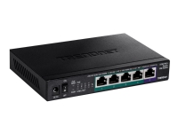 TRENDnet TPE TG350 - Switch - ikke-styrt - 4 x 10/100/1000/2.5G (PoE+) + 1 x 100/1000/2.5G - stasjonær, veggmonterbar - PoE+ (55 W) - TAA-samsvar PC tilbehør - Nettverk - Switcher