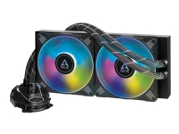 ARCTIC Liquid Freezer II 280 A-RGB – Kylsystem med vätska till processorn – Elementstorlek: 280 mm – (för: LGA1156 LGA1155 LGA1150 LGA1151 LGA2011-3 (Square ILM) AM4 LGA2066 (Square ILM) Socket LGA1200 LGA1152 LGA1700 AM5) – 140 mm – svart