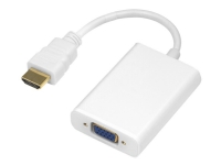 DELTACO – Videokort – HDMI hane till DB-15 minijack Mikro-USB typ B (endast ström) hona – 20 cm – vit – 1080p stöd 60 Hz