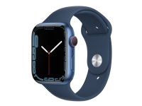 Apple Watch Series 7 (GPS + Cellular) – 45 mm – blå aluminium – smart klocka med sportband – fluoroelastomer – abyss blue – bandstorlek: standard – 32 GB – Wi-Fi Bluetooth – 4G – 38.8 g