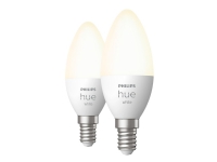 Philips Hue White – LED-glödlampa – E14 – 5.5 W (motsvarande 40 W) – klass F – varmt vitt ljus – 2700 K – vit (paket om 2)
