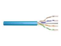 DIGITUS Professional - Installation cable - 100 m - 6.3 mm - UTP - simpleks - CAT 6a - halogenfri, solid - lys blå, RAL 5012