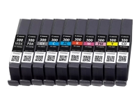 Canon PFI-MBK/PBK/CO/GY/R/C/M/Y/PC/PM 10 Ink Cartridge Multipack - 10-pack - 14.4 ml - grå, gul, cyan, magenta, rød, matt svart, fotosort, fotocyan, fotomagenta, kromaoptimerer - original - blekkbeholder - for imagePROGRAF PRO-300