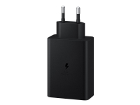 Samsung EP-T6530 - Strømadapter - 65 watt - 3 A - PD 3.0, SFC 2.0 - 3 utgangskontakter (USB, 2 x USB-C) - svart Tele & GPS - Batteri & Ladere - Ladere