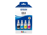 Epson EcoTank 664 - 4 pakker - svart, gul, cyan, magenta - original - blekktank - for Epson L380, L395, L495 EcoTank ET-2650, L1455, L656 EcoTank ITS L3050, L3060, L3070 Skrivere & Scannere - Blekk, tonere og forbruksvarer - Blekk