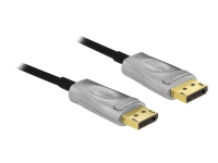 Delock - DisplayPort-kabel - DisplayPort (hann) låst til DisplayPort (hann) låst - DisplayPort 1.4 - 70 m - halogenfri, Active Optical Cable (AOC), 4K144Hz (3840 x 2160) support, 8 K 60 Hz (7680 x 4320) støtte - svart