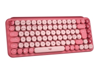 Logitech POP Keys Wireless (Med Emoji Keys) – Tangentbord – Trådlöst – Bluetooth / Logi Bolt USB-mottagare – Kbd: Nordic – Heartbreaker Rose