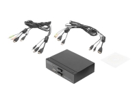 DIGITUS DS-12870 - KVM / lyd / USB-svitsj - 2 x KVM/lyd/USB - 1 lokalbruker - stasjonær PC tilbehør - KVM og brytere - Switcher