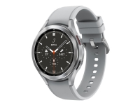 Samsung Galaxy Watch4 Classic – 46 mm – sølvfarget – smartklokke med åskamsportsbånd – fluorelastomer – sølv – display 1.4 – 16 GB – NFC, Wi-Fi, Bluetooth – 52 g