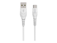 eSTUFF – USB-kabel – 24-stifts USB-C (hane) till USB (hane) – USB 2.0 – 5 V – 2,4 A – 2 m – vit