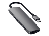Satechi Slim Type-C Multi-Port Adapter V2 - Dokkingstasjon - USB-C PC & Nettbrett - Bærbar tilbehør - Portreplikator og dokking