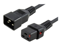 MicroConnect – Strömkabel – IEC 60320 C20 till IEC 60320 C19 låst – AC 250 V – 16 A – 2 m – svart