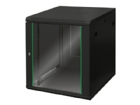 DIGITUS Dynamic Basic DN-19 12U-6/6-EC-SW - Rack skap - veggmonterbar - svart, RAL 9005 - 12U - 19