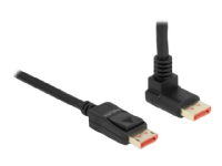 Delock – DisplayPort kabel – DisplayPort (han) lige til DisplayPort (han) opvinklet – DisplayPort 1.4 – 2 m – stöd för 8K60 Hz (7680 x 4320) – sort