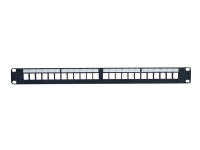 Lanview – Patch-panel – shielded – rackmontering – CAT 5e/6/6a – STP – RJ-45 X 24 – svart – 1U – 19