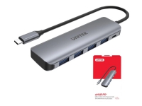Unitek uHUB P5+ H1107A – Hubb – 4 x USB 3.1 Gen 1 + 1 x micro-USB – skrivbordsmodell