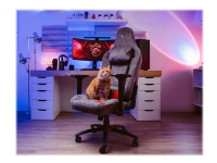 MSI MAG CH130 I REPELTEK - Stol - ergonomisk - høy bakside - armlener - T-formet - tipping - stål, REPELTEK-stoff, høydensitetsskumplast - grå