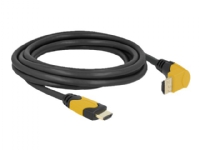 Delock – High Speed – HDMI-kabel – HDMI hane rak till HDMI hane uppåtvinklad – 3 m – svart – Dolby DTS-HD Master Audio-support Dolby TrueHD-support stöder 21:9-filmförhållande 8K60 Hz (7680 x 4320) stöd