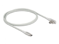 Delock – USB-kabel – USB-C (hane) vinklad magnetisk till USB-C (hane) – USB 3.2 Gen 2 / Thunderbolt 3 – 1.2 m – USB-strömleverans (5A 100W) 4K60Hz (3840 x 2160) stöd – vit silver