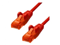 ProXtend – Patch-kabel – RJ-45 (hane) till RJ-45 (hane) – 1 m – 5 mm – UTP – CAT 6 – IEEE 802.3af – startad hakfri tvinnad – röd