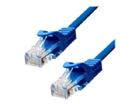 ProXtend – Patch-kabel – RJ-45 (hane) till RJ-45 (hane) – 50 cm – 5.4 mm – UTP – CAT 5e – IEEE 802.3at – formpressad hakfri tvinnad – blå