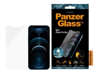 PanzerGlass™ | Antibakteriell – Mobiltelefonskärmskydd – Standard passform – Kristallklart | Apple iPhone 12 Pro Max