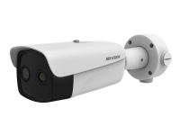 Hikvision Bullet Series DS-2TD2637T-15/P – Termisk/nätverksövervakningskamera – kula – färg (Dag&Natt) – 2688 x 1520 (optical) / 384 x 288 (thermal) – fast lins – ljud – LAN 10/100 – MJPEG H.264 H.265 – DC 12 V / AC 24 V / PoE Class 3