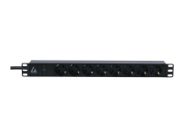 Lanview AUE2250K1-08AHEIMB – Effektband (kan monteras i rack) – AC 230 V – ingång: IEC 60309 16A – utgångskontakter: 8 (8 x Type F) – 1U – 19 – 3 m sladd – svart