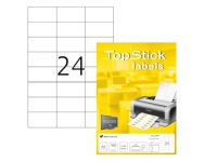 Etiketter TopStick 70×37 mm hvid – (100 ark x 24 stk.)