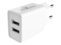 ProXtend – Strömadapter – 12 Watt – Fast Charge – 2 utdatakontakter (2 x USB) – vit – EU