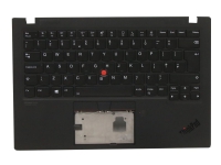 Transimage – Ersättningstangentbord för bärbar dator – med Trackpoint UltraNav – bakgrundsbelyst – QWERTY – brittisk – med övre skydd – för ThinkPad X1 Carbon Gen 8 20U9 20UA