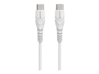 eSTUFF – USB-kabel – 24 pin USB-C (hane) till 24 pin USB-C (hane) – USB 2.0 – 5 V – 2.4 A – 2 m – USB Power Delivery (60W) Stöd för Power Delivery 3.0 – vit