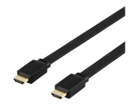 DELTACO – Premium hög hastighet – HDMI-kabel med Ethernet – HDMI hane till HDMI hane – 2 m – svart – platt 4K60Hz (3840 x 2160) stöd